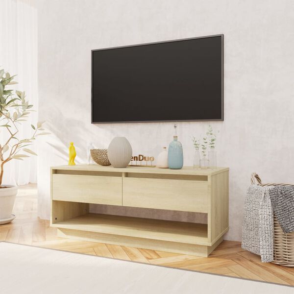 vidaXL TV-benk sonoma eik 102x41x44 cm konstruert tre