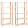 vidaXL Lagringshyller 5 etasjer 2stk 80x38x170cm heltre furu 250kg
