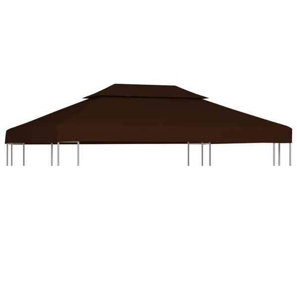 vidaXL Dobbel toppduk til paviljong 310 g/m&sup2; 4x3 m brun