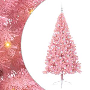 vidaXL Kunstig Forh&aring;ndsopplyst Juletre med 300 LED Rosa 180 cm PVC