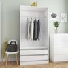 vidaXL Garderobe høyglans hvit 100x50x200 cm konstruert tre