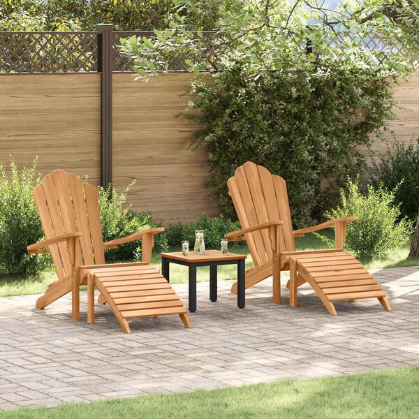 vidaXL Adirondack-stol 2 pcs Brun 137 x 77 x 95 cm Massivt Teaktre