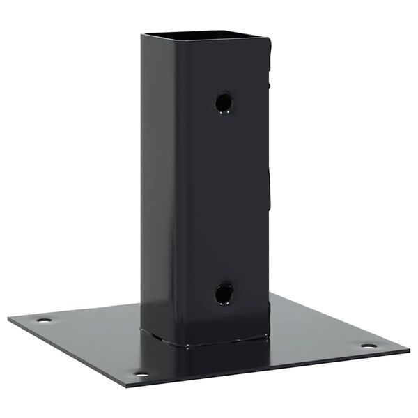 vidaXL Stolpebunner firkantet 12 stk 51x51 mm pulverlakkert st&aring;l