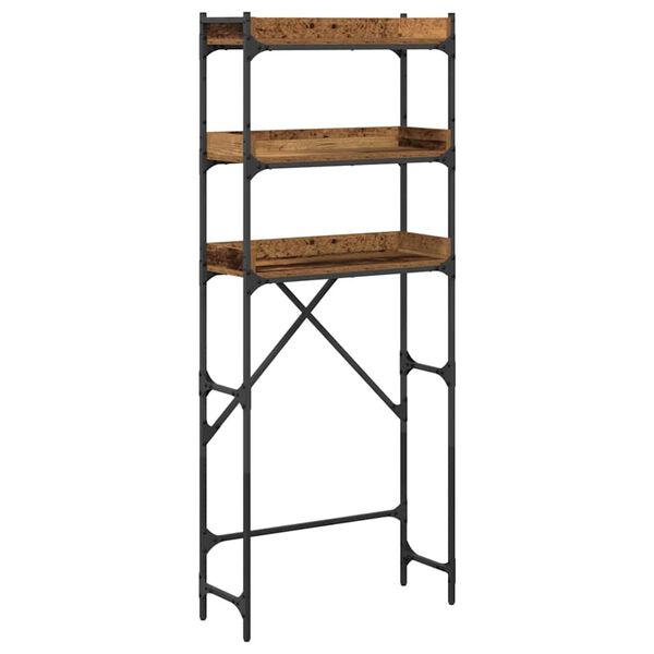 vidaXL Vaskemaskinhylle Gammelt tre 67 x 25 x 163 cm Konstruert tre