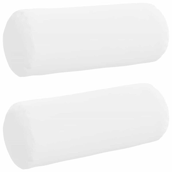 vidaXL Bolster puter 2 pcs Hvit &Oslash; 15 x 40 cm stoff