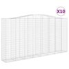 vidaXL Gabionkurver buede 10 stk 400x50x200/220 cm galvanisert jern