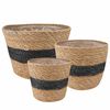 vidaXL 3 stk. Naturlig og svart &Oslash;26 x 19 cm 100% sj&oslash;gress