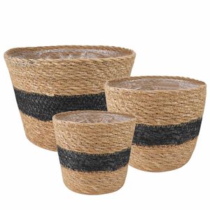 vidaXL 3 stk. Naturlig og svart &Oslash;26 x 19 cm 100% sj&oslash;gress