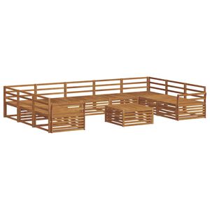 vidaXL Utend&oslash;rs sofa-sett 10 pcs Naturlig Solid akasietre