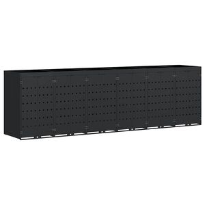 vidaXL Oppbevaring for 6 s&oslash;ppelb&oslash;tter Svart 408 x 77,5 x 121,5 cm