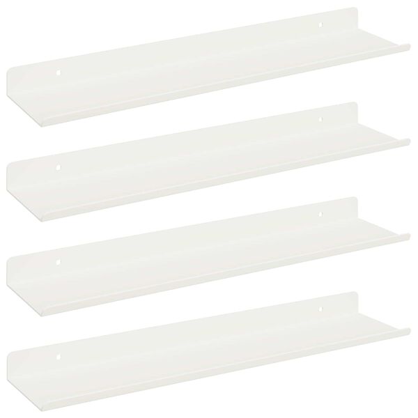 vidaXL Flytende hylle Veggmontert 4 pcs Hvit 40 x 9 x 2,5 cm St&aring;l