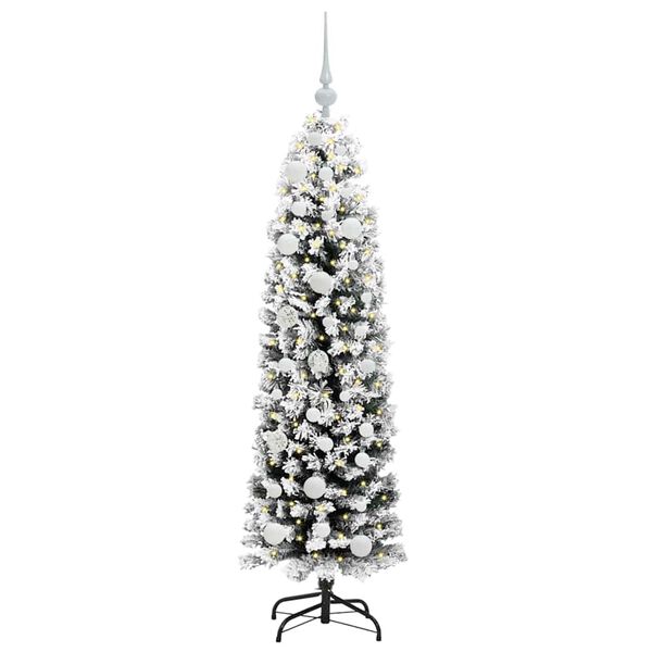 vidaXL Kunstig juletre med 150 LED grønn 150 cm PVC og stål og plast