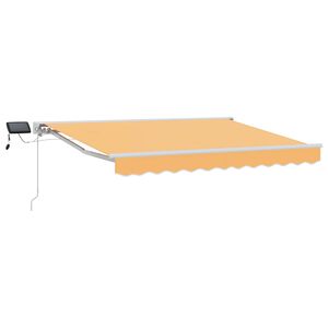 vidaXL Manuell markiseramme med LEDs sand 4,5 &times; 3 m