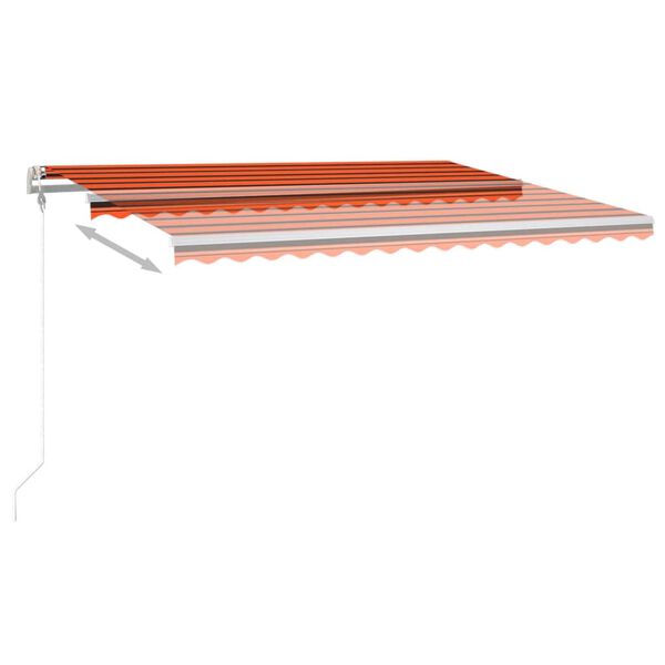 vidaXL Automatisk markise med vindsensor og LED 400x300cm oransje/brun