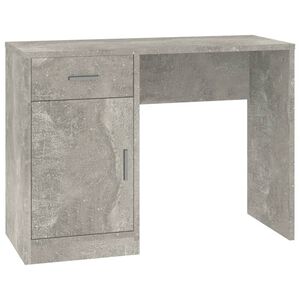 vidaXL Skrivebord skuff og skap betonggr&aring; 100x40x73 cm konstruert tre