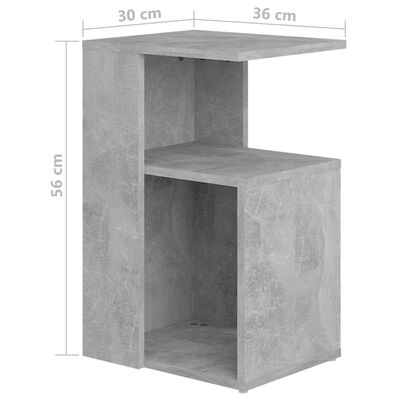 vidaXL Sidebord betonggrå 36x30x56 cm sponplate