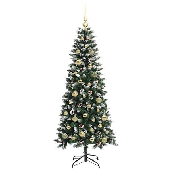 vidaXL Kunstig juletre med 150 LED gr&oslash;nn 150 cm PVC og plast og st&aring;l