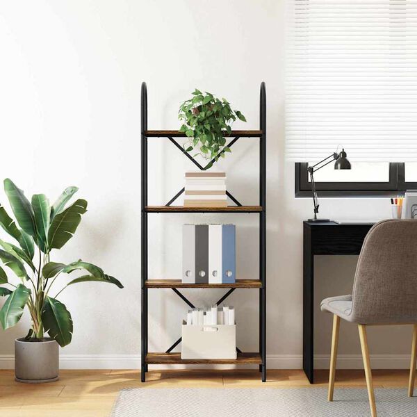 vidaXL Bokhylle R&oslash;kt eik 60 x 30 x 146 cm Konstruert tre