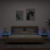 vidaXL Nattbord med LED 2 stk sonoma eik 40x39x48,5 cm