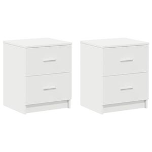 vidaXL Nattbord 2 stk med 2 skuffer hvit 40x36x50 cm