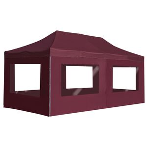 vidaXL Profesjonellt foldbart festtelt vegger aluminium 6x3 m vinr&oslash;d