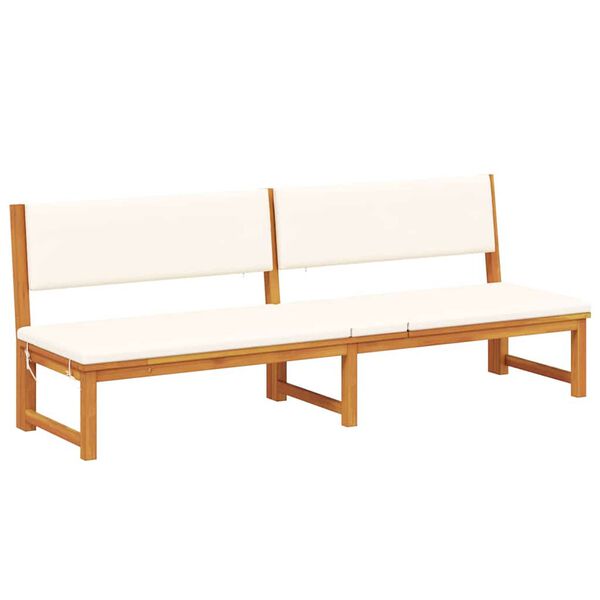 vidaXL Solstol med pute Brun 200 x 57 x 75cm Massivt akasietre