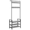 vidaXL Kleshenger med hylle Grå sonoma 75 x 34 x 184 cm Konstruert tre