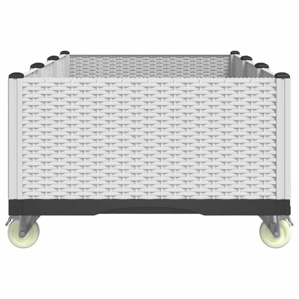 vidaXL Plantekasse med hjul hvit 150x80x54 cm PP