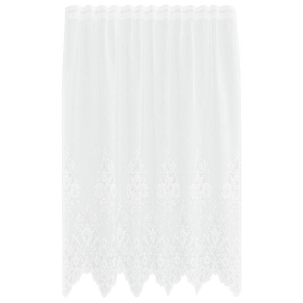 vidaXL Blondegardin med gardiner Blomster Hvit 180 x 150 cm Polyester