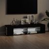 vidaXL TV-benk med LED-lys svart 135x39x30 cm