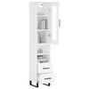 vidaXL Highboard hvit 34,5x34x180 cm konstruert tre