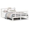 vidaXL Sengeramme med hodegavl hvit 135x190 cm heltre furu