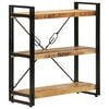 vidaXL Bokhylle 3 etasjer 77x30x80 cm heltre mango og jern