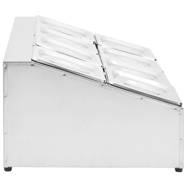 vidaXL GN-beholder med 8 GN 1/6 beholdere rustfritt st&aring;l