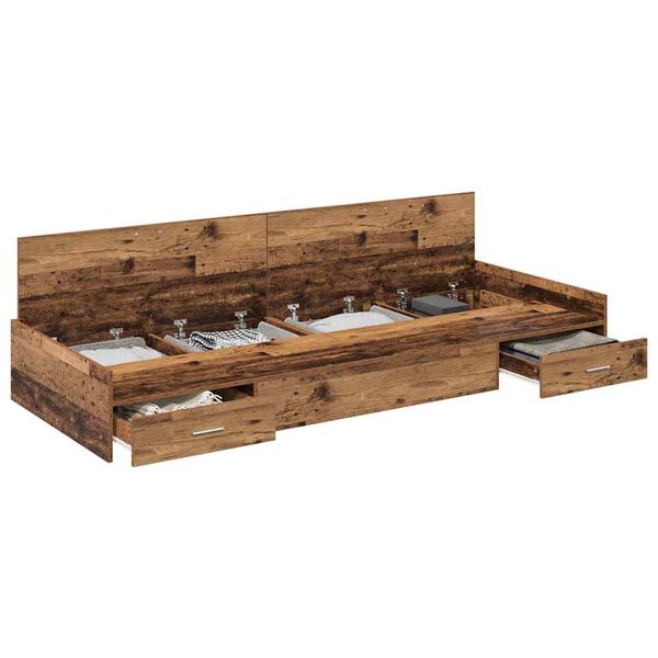 vidaXL Sengestamme med hodegjerde Gamle tre 80 x 200 cm Konstruert tre