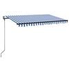 vidaXL Uttrekkbar markise Bl&aring; og hvit 300 x 250 cm Polyester