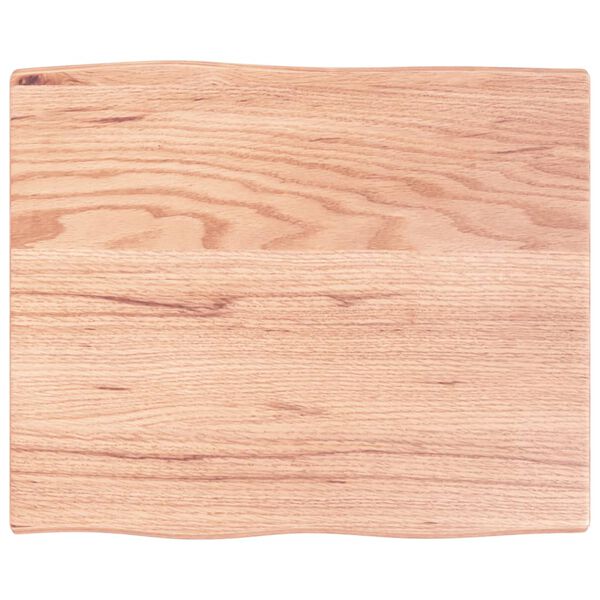 vidaXL Bordplate lysebrun 60x50x2cm behandlet heltre eik naturlig kant