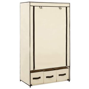 vidaXL Garderobe kremhvit 87x49x159 cm stoff