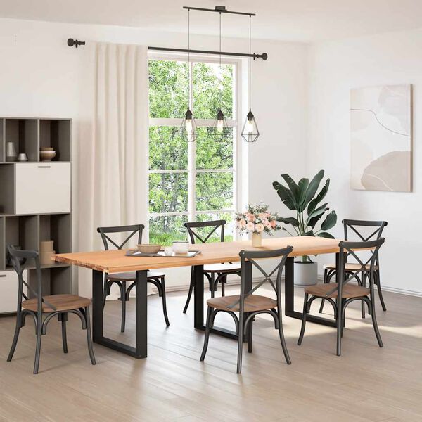 vidaXL Spisebordben U-formet 3 stk svart 80x(72-73) cm st&aring;l