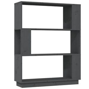 vidaXL Bokhylle/romdeler gr&aring; 80x25x101 cm heltre furu