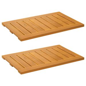 vidaXL Badematte 2 stk. Naturlig 60 x 40 cm Solid akasietre