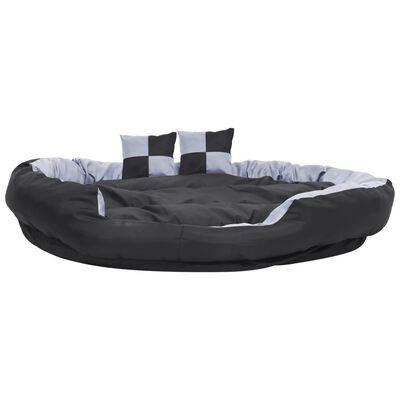 vidaXL Vendbar og vaskbar hundepute grå og svart 150x120x25 cm