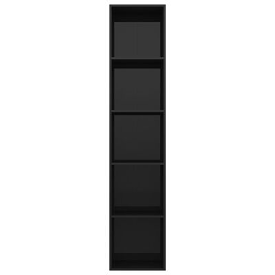 vidaXL Bokhylle høyglans svart 40x30x189 cm sponplate