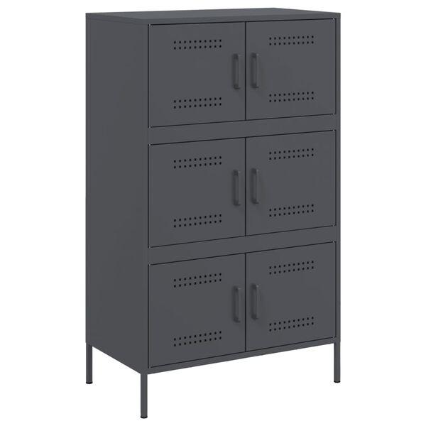 vidaXL Highboard antrasitt 68x39x113 cm stål