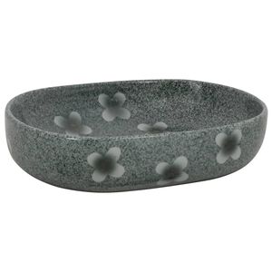 vidaXL Benkeservant bl&aring; oval 59x40x14 cm keramikk