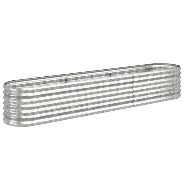 vidaXL Høybed galvanisert stål 224x40x36 cm sølv