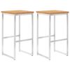vidaXL Barkrakker 2 stk heltre teak og rustfritt st&aring;l