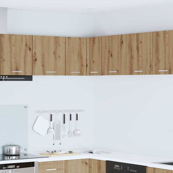 vidaXL Hengende skap med lagring Artisan eik og hvit 57 x 57 x 40 cm