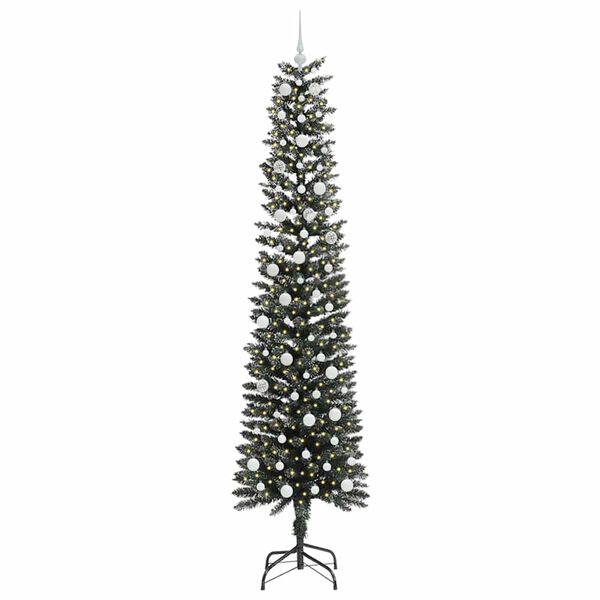 vidaXL Kunstig juletre med 300 LED gr&oslash;nn 240 cm PVC og plast og st&aring;l
