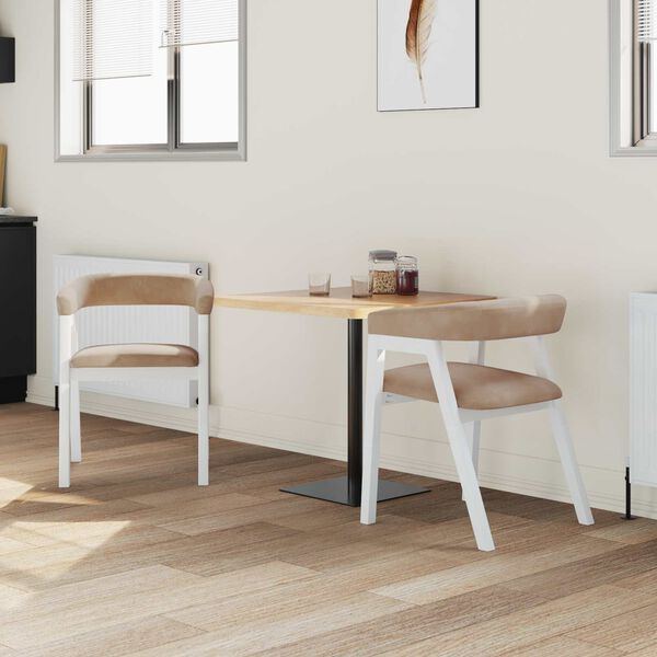 vidaXL Spisestoler 2 pcs Hvit 54 x 57 x 73 cm Solid Gummitre